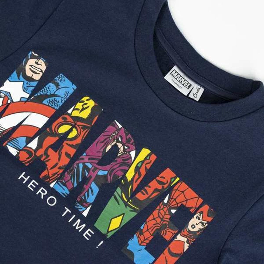 Sweatshirt til B�rn Marvel M�rkebl� #3