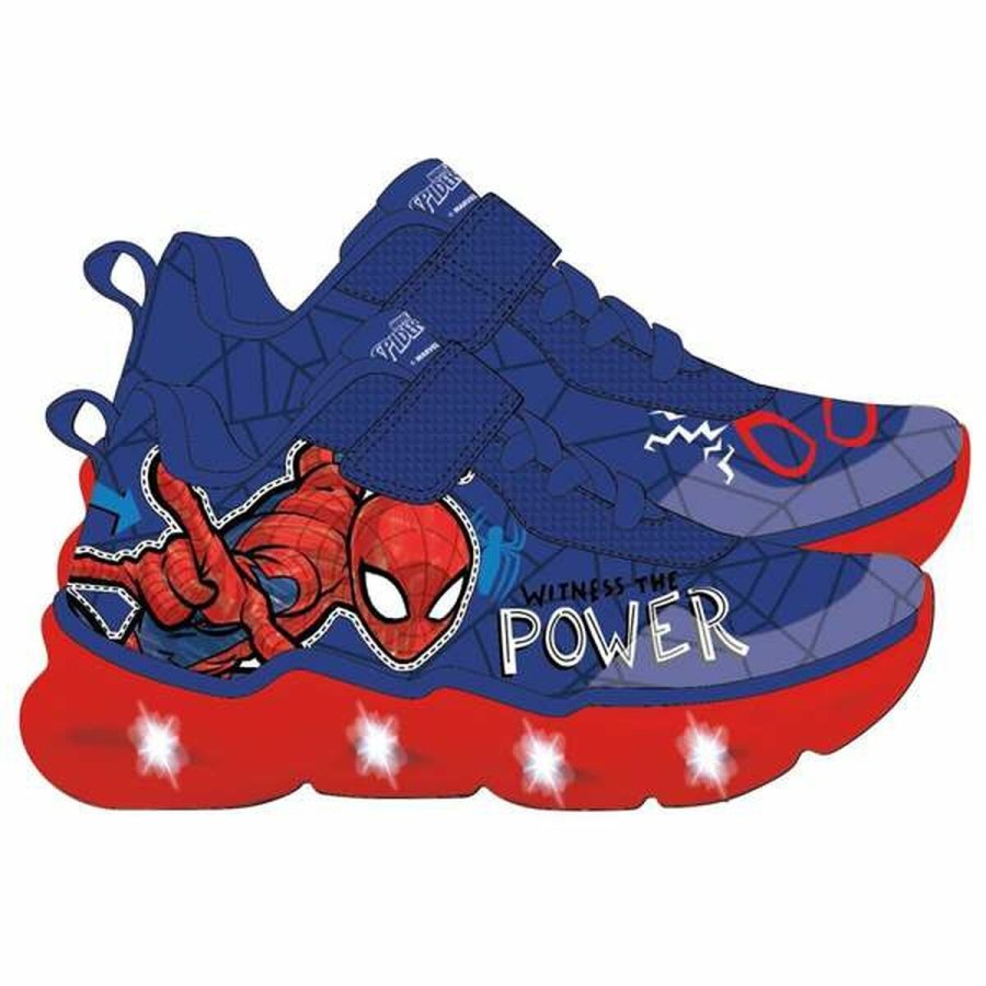LED Tr�ningssko Spider-Man M�rkebl� #1