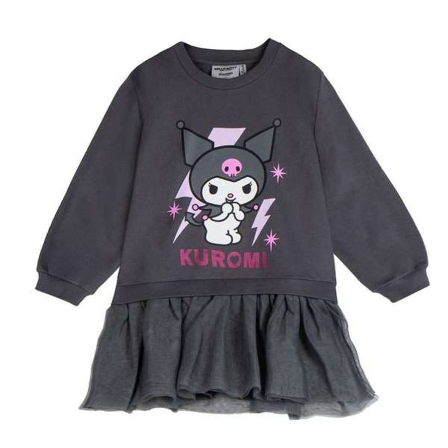 Sweatshirt til B�rn Kuromi Sort M�rkegr� #1