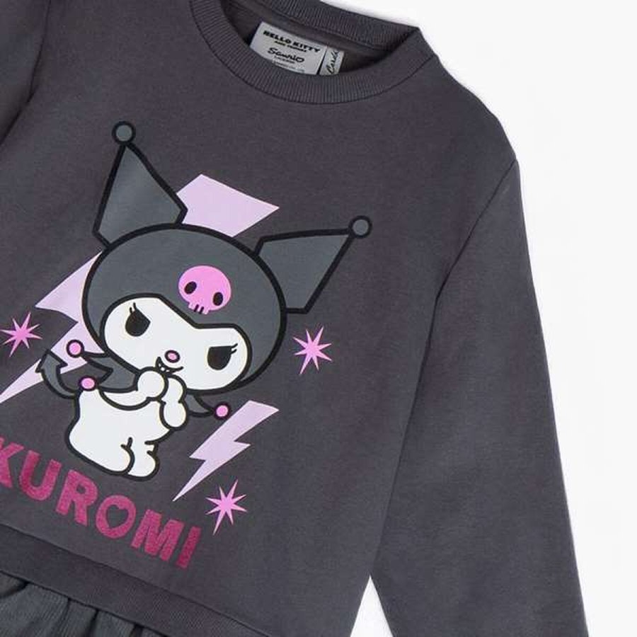 Sweatshirt til B�rn Kuromi Sort M�rkegr� #3