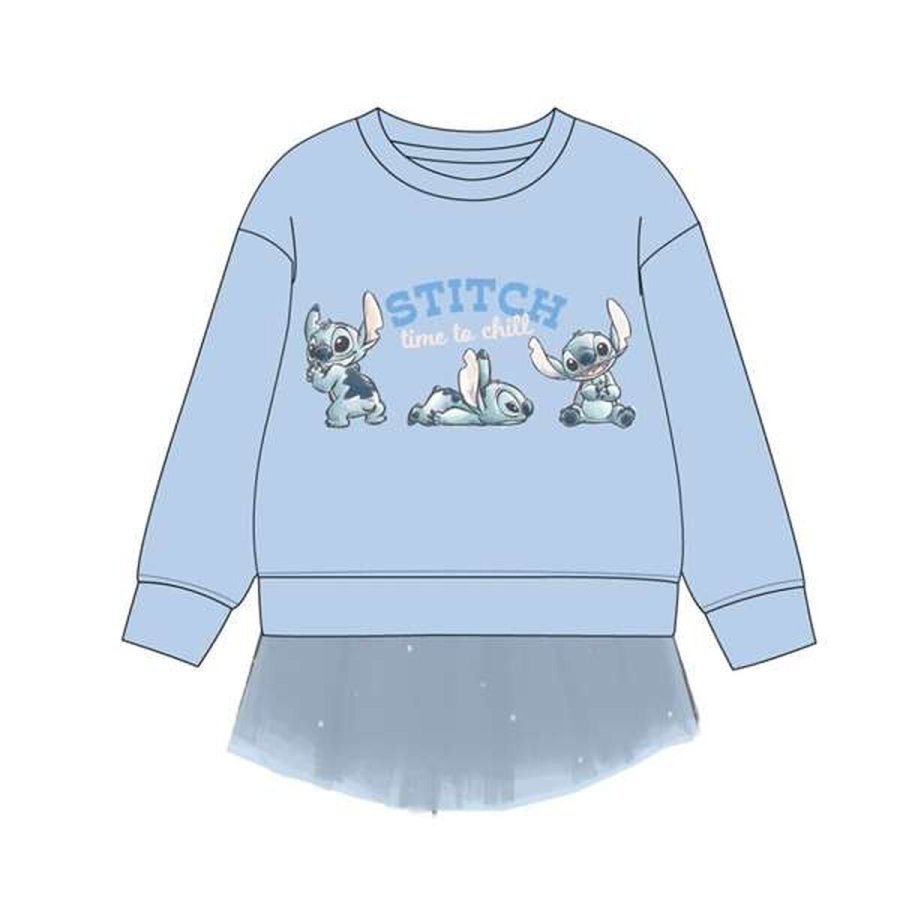 Sweatshirt til B�rn Stitch Lysebl� #3