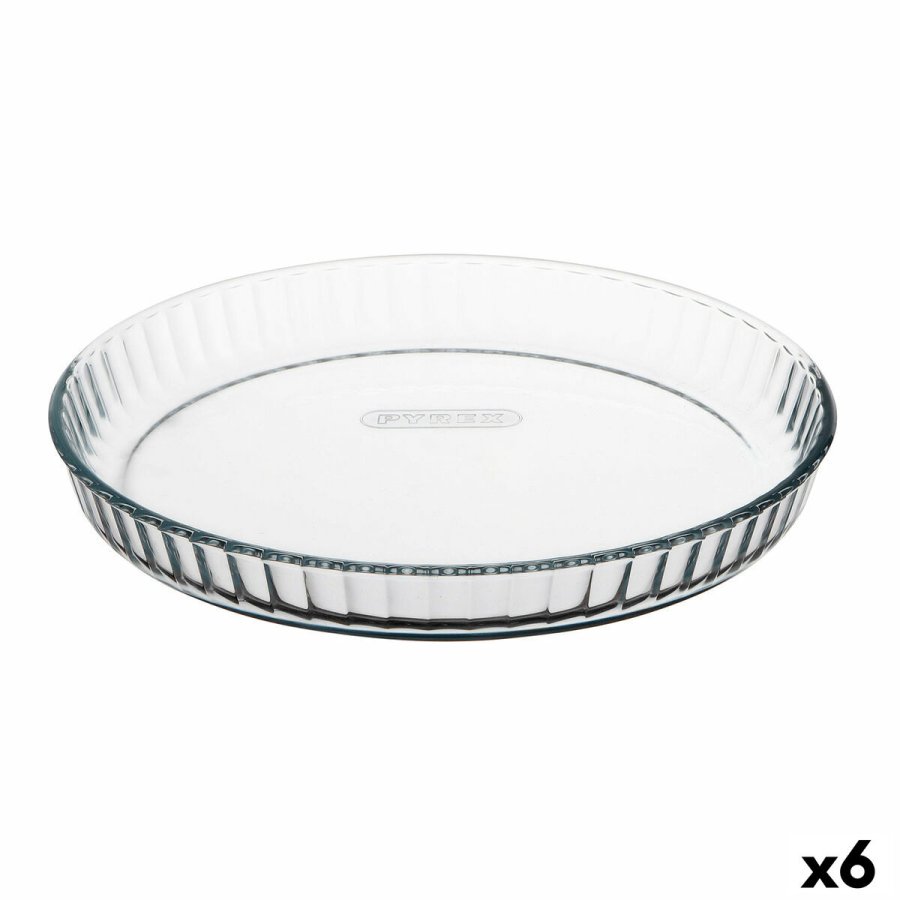 Kageform Pyrex Classic Vidrio Gennemsigtig Glas Flad Cirkulr 27,7 x 27,7 x 3,5 cm 6 enheder #1