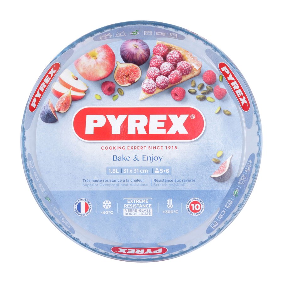 Kageform Pyrex Classic Vidrio Gennemsigtig Glas Flad Cirkulr 31 x 31 x 4 cm 6 enheder #7