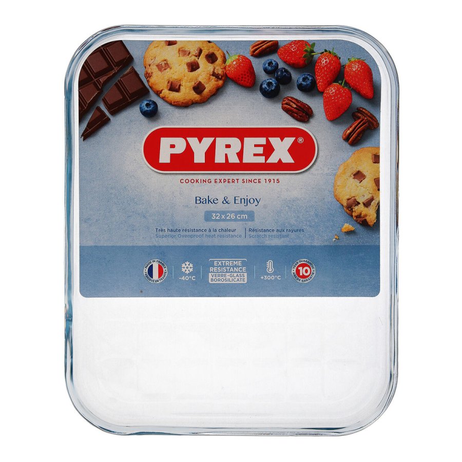 Rektangulr Form Pyrex Classic Vidrio Gennemsigtig Glas 33 x 27 x 2 cm Flad (6 enheder) #7