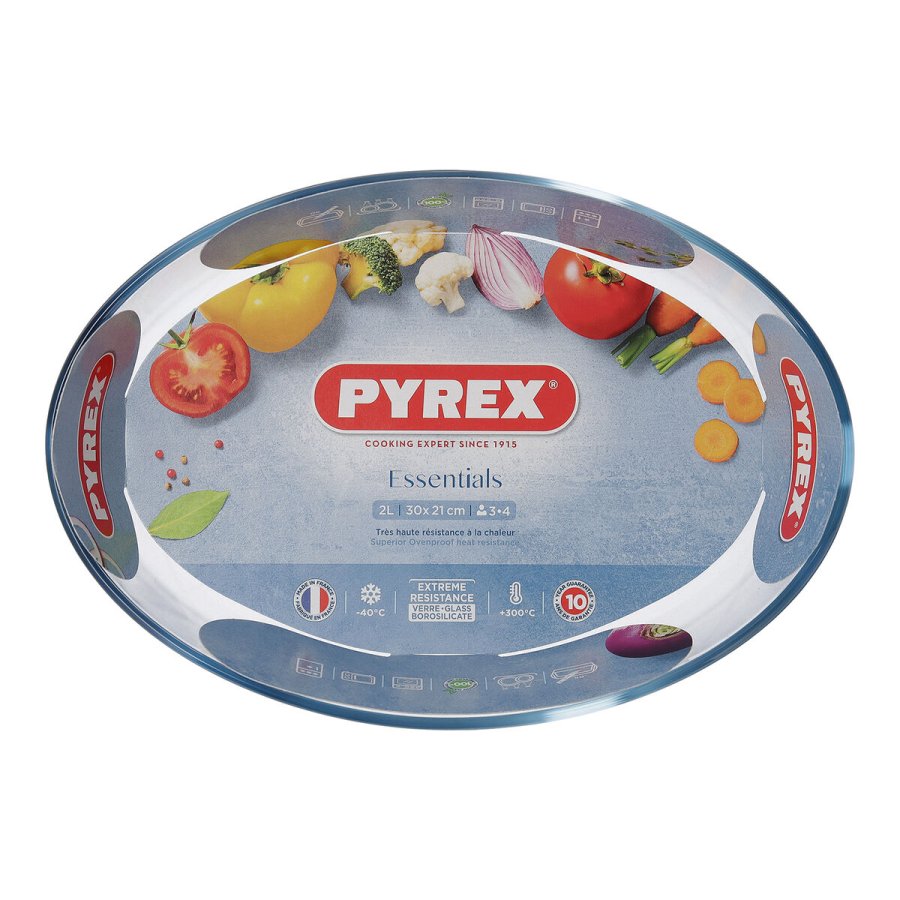 Ovn Fad Pyrex Classic Vidrio Gennemsigtig Glas Oval 30 x 21 x 7 cm (4 enheder) #7