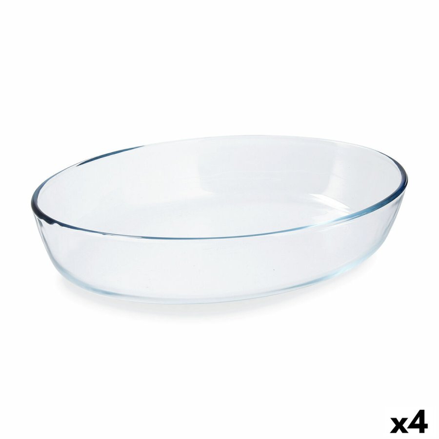 Ovn Fad Pyrex Classic Vidrio Gennemsigtig Glas Oval 30 x 21 x 7 cm (4 enheder) #1