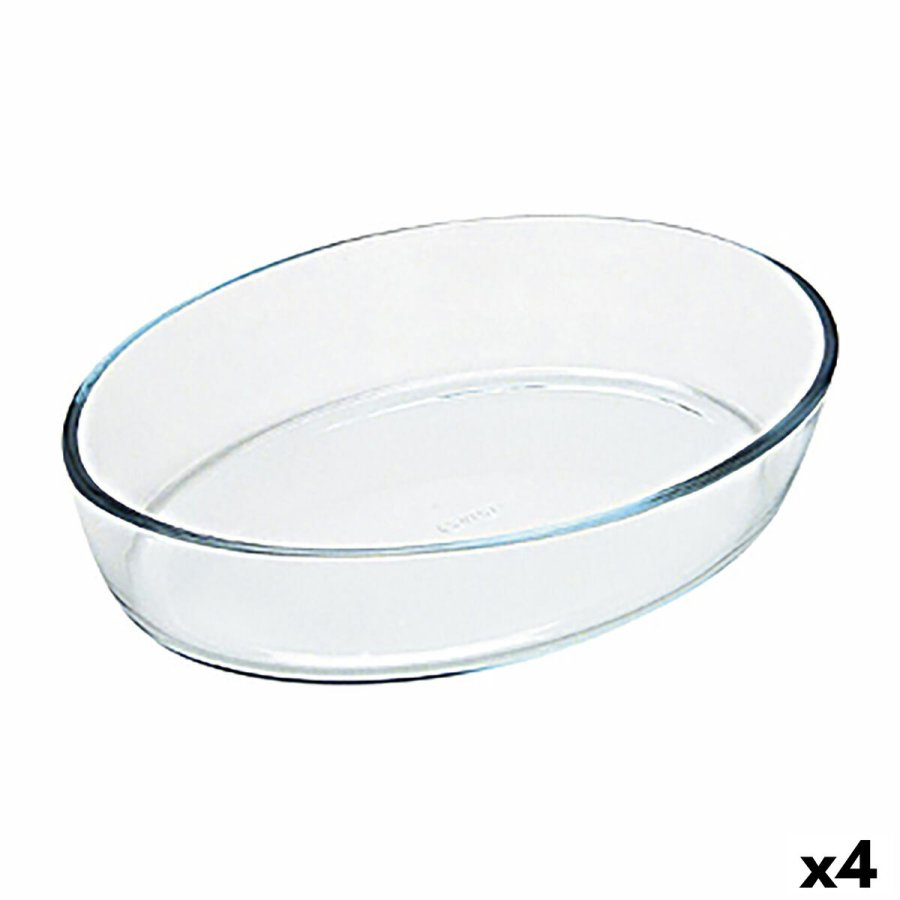 Ovn Fad Pyrex Classic Vidrio Gennemsigtig Glas Oval 40 x 28 x 7 cm (4 enheder) #1