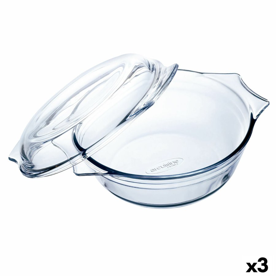 Ovn Fad  Cuisine Ocuisine Vidrio Gennemsigtig Glas 21,5 x 18 x 8,5 cm Med lg (3 enheder) #1