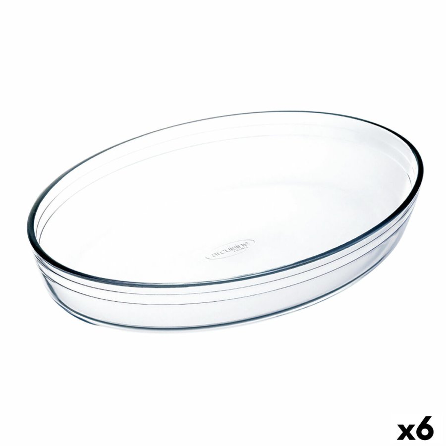 Ovn Fad  Cuisine Ocuisine Vidrio Gennemsigtig Glas Oval 26,2 x 17,9 x 6,2 cm (6 enheder) #1