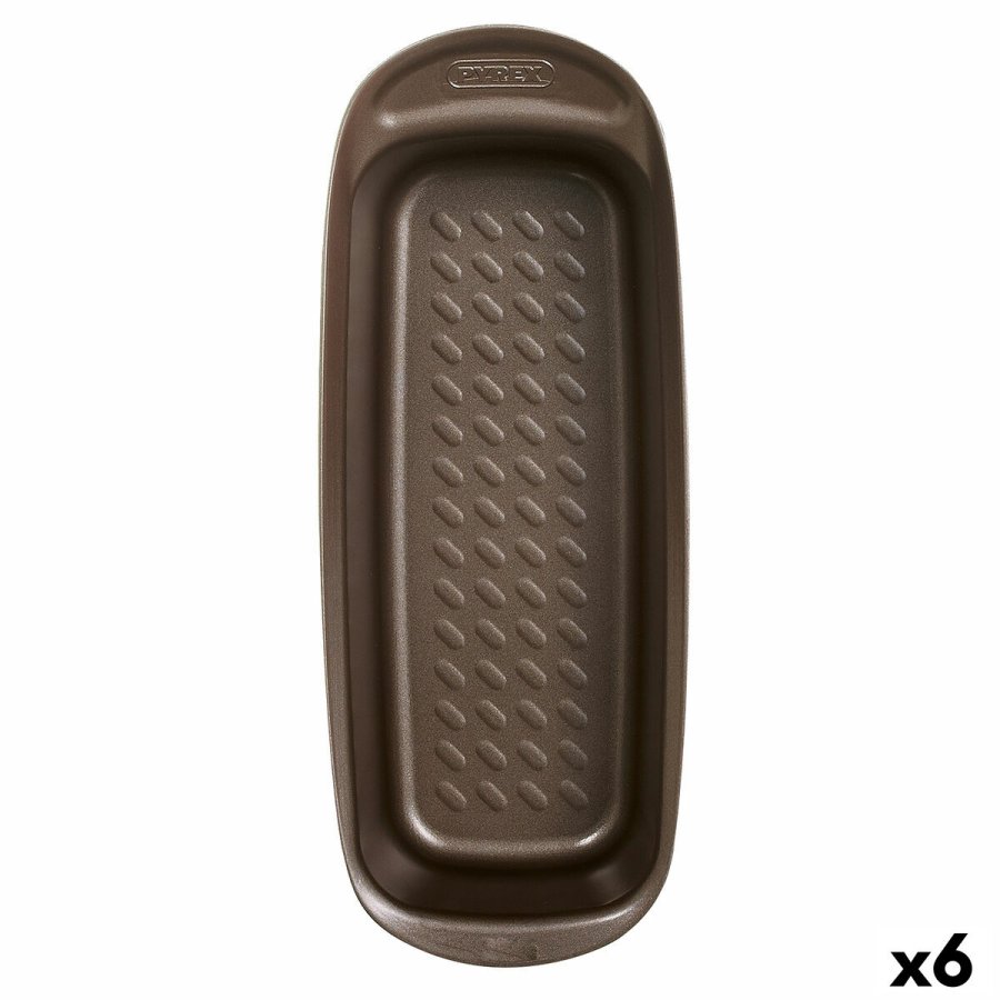 Bageform Pyrex Asimetria Rektangulr Sort Metal  30 cm (6 enheder) #1