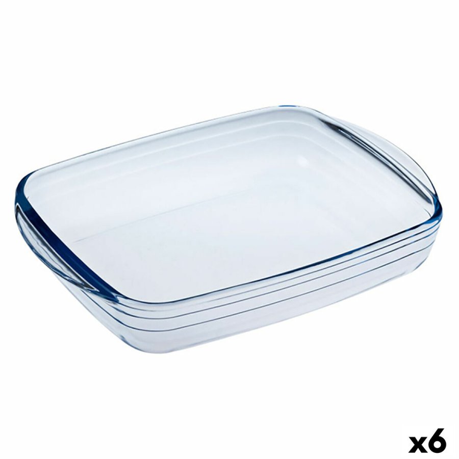 Rektangulr Form  Cuisine Ocuisine Vidrio Gennemsigtig Glas 28 x 20 x 5 cm Rektangulr (6 enheder) #1