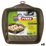 Bageform Pyrex Asimetria Firkantet Sort Metal 24 x 24 cm (6 enheder) #1