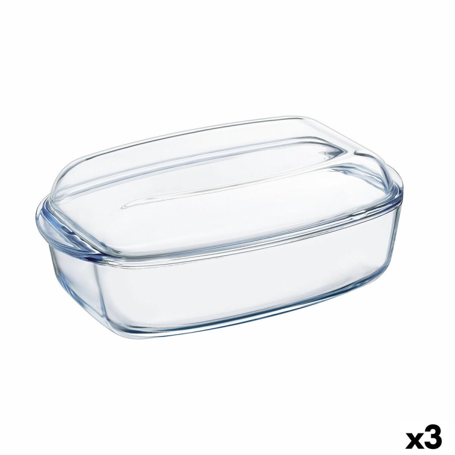 Kkkenspringvand Pyrex Classic Med lg 4,5 L 38 x 22 x 11 cm Gennemsigtig Glas (3 enheder) #1