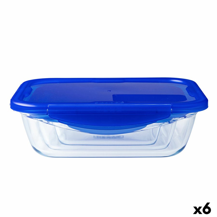 Hermetisk madkasse Pyrex Cook & Go 20,5 x 15,5 x 6 cm Bl 800 ml Glas (6 enheder) #1