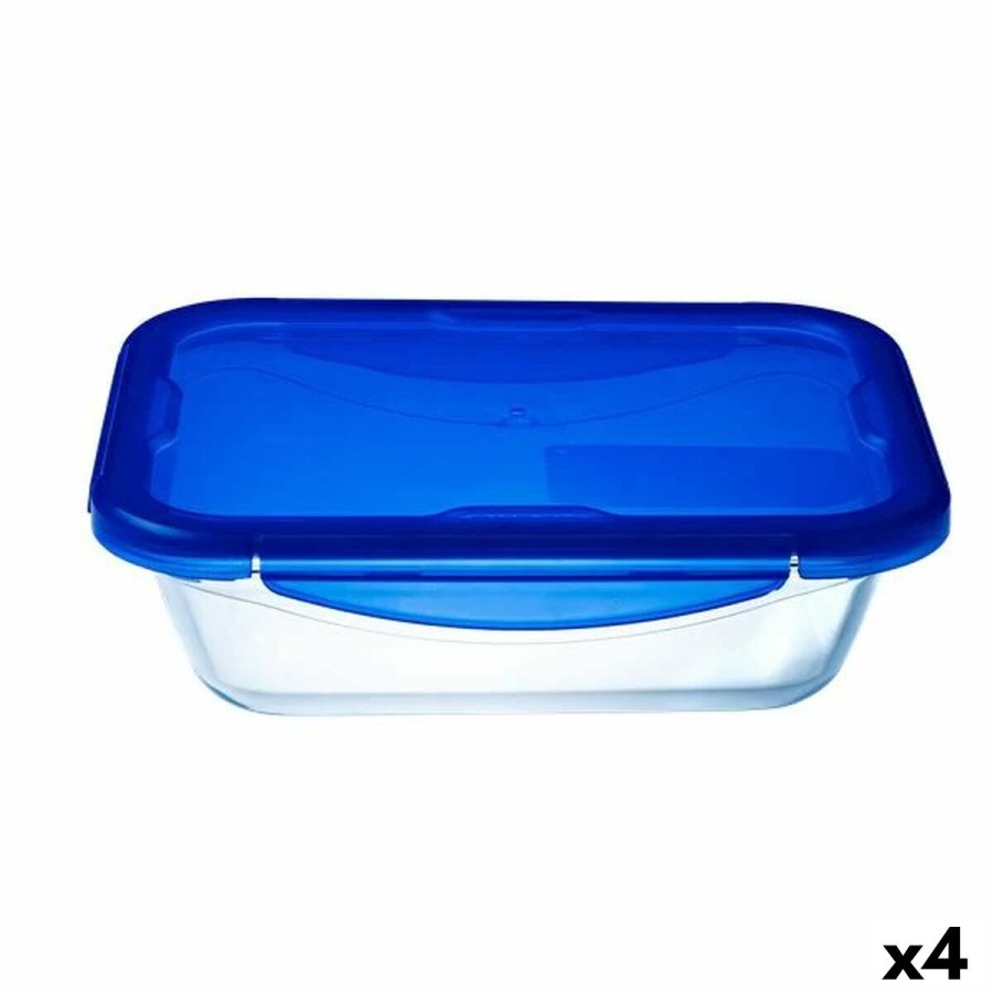 Hermetisk madkasse Pyrex Cook&go 30 x 23 cm 3,3 L Rektangulr Bl Glas (4 enheder) #1