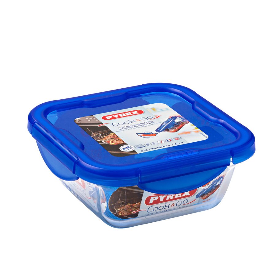 Hermetisk madkasse Pyrex Cook & Go 16,7 x 16,7 x 7 cm Bl 850 ml Glas (6 enheder) #7