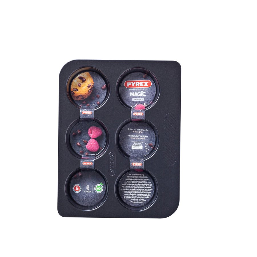 Muffinform Pyrex Magic Sort 24 x 18 x 3 cm (6 enheder) #4