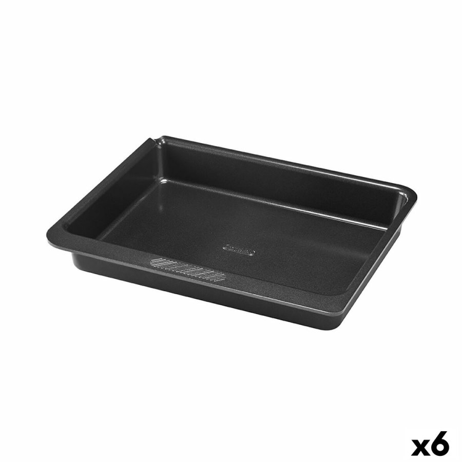 Bageform Pyrex Magic Firkantet Rektangulr Sort Metal 24 x 24 cm (6 enheder) #1