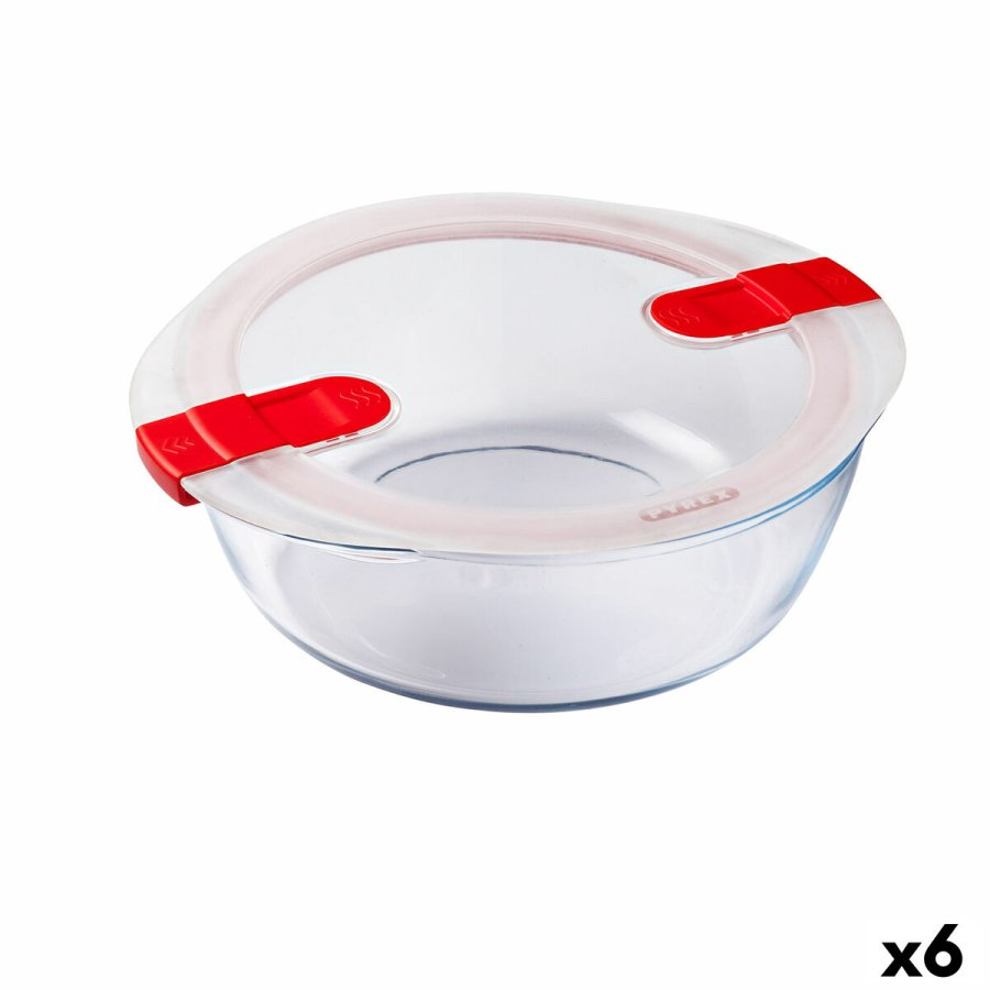 Hermetisk madkasse Pyrex Cook&heat 26 x 23 x 8 cm 2,3 L Rd Glas (6 enheder) #1