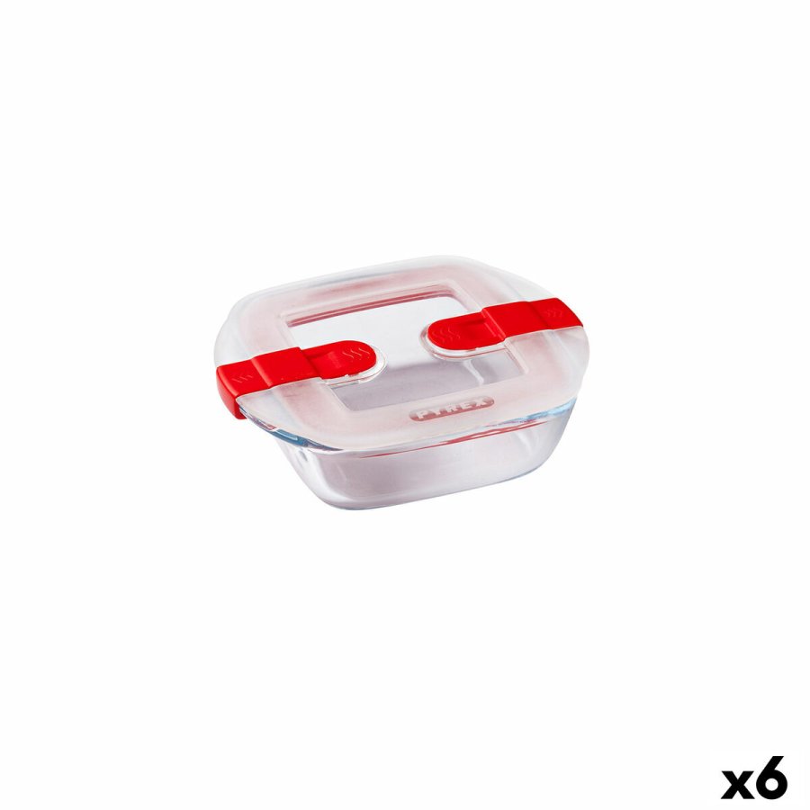 Hermetisk madkasse Pyrex Cook & Heat 15 x 12 x 4 cm 350 ml Gennemsigtig Glas (6 enheder) #1