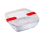 Hermetisk madkasse Pyrex Cook & Heat 25 x 22 x 7 cm 2,2 L Gennemsigtig Glas (4 enheder) #7
