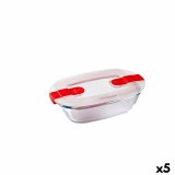 Hermetisk madkasse Pyrex Cook & Heat Rektangulr 400 ml 17 x 10 x 5 cm Gennemsigtig Glas (5 enheder) #1