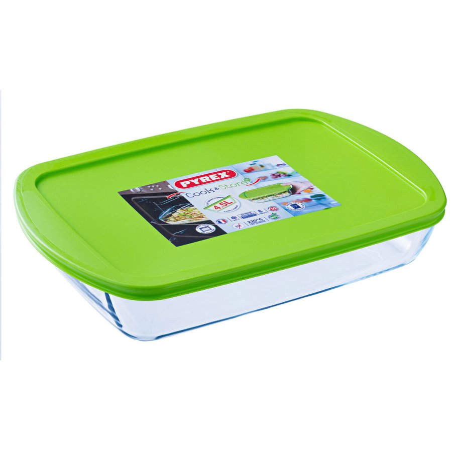 Rektangulr madkasse med Lg Pyrex Cook & store Gennemsigtig Silikone Glas (4,5 L) (4 enheder) #4