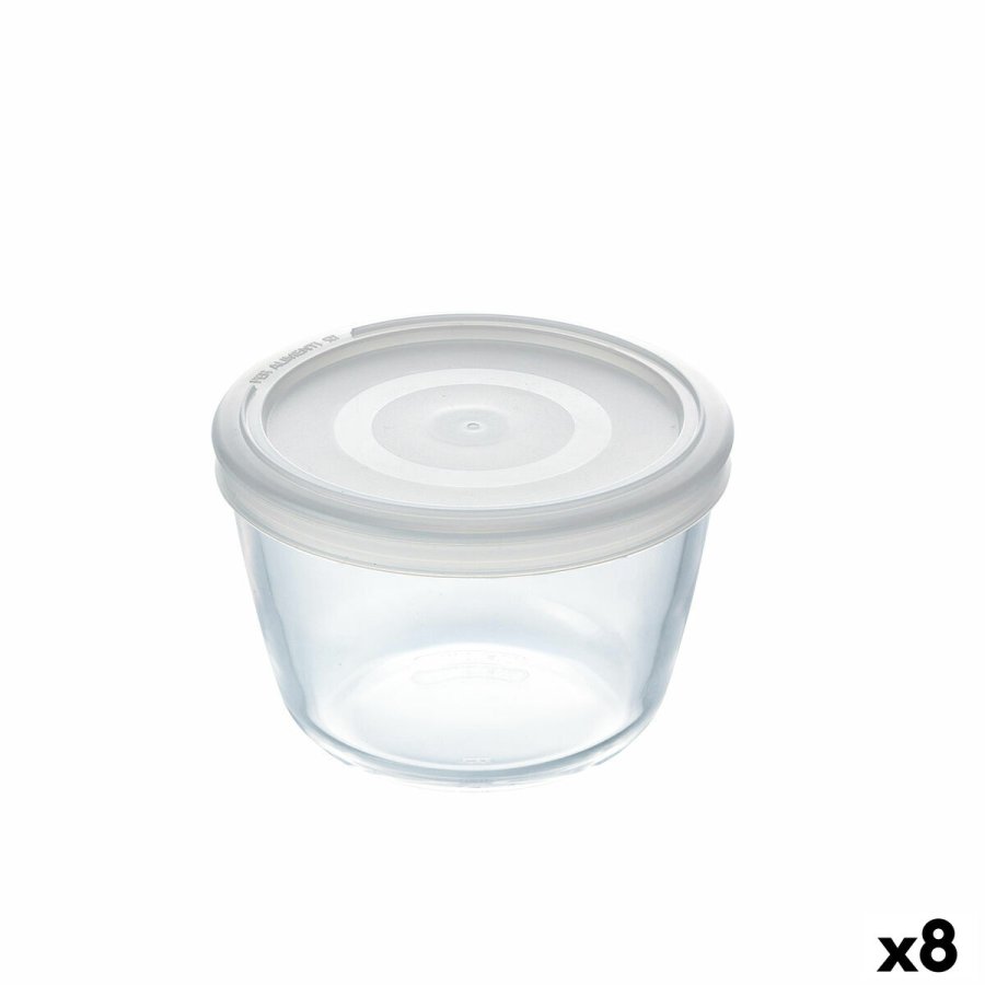 Rund madkasse med lg Pyrex Cook&freeze 600 ml 12 x 12 x 9 cm Gennemsigtig Glas Silikone (8 enheder) #1