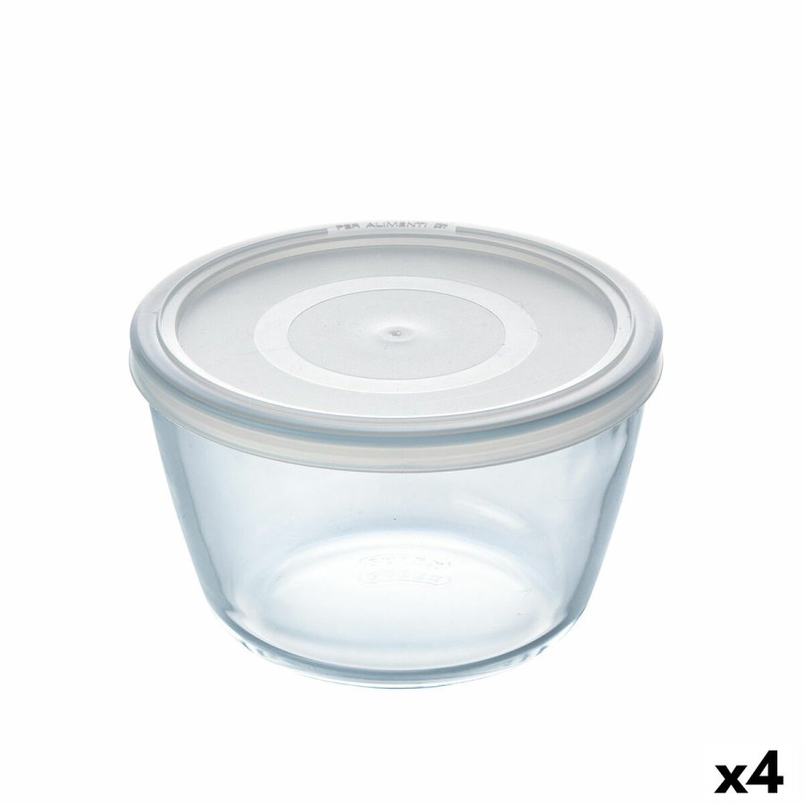 Rund madkasse med lg Pyrex Cook & Freeze 1,1 L 15 x 15 x 10 cm Gennemsigtig Silikone Glas (4 enheder) #1