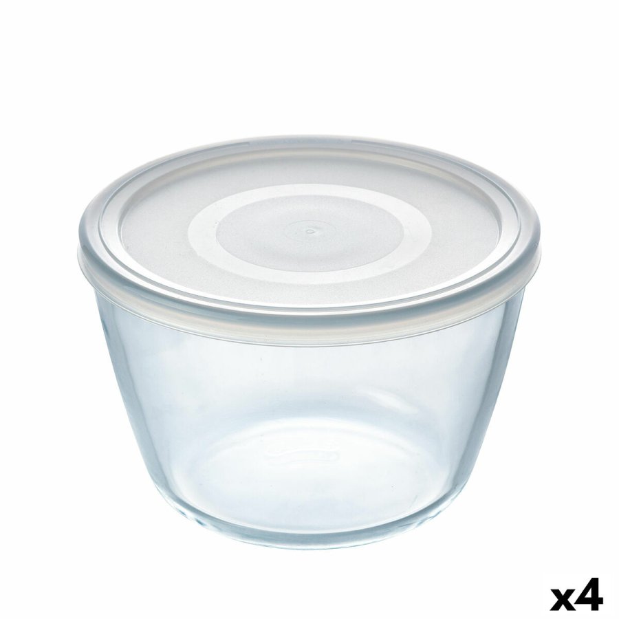Rund madkasse med lg Pyrex Cook & Freeze 1,6 L 17 x 17 x 12 cm Gennemsigtig Silikone Glas (4 enheder) #1