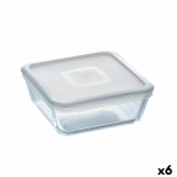 Firkantet madkasse med lg Pyrex Cook&freeze 850 ml 14 x 14 cm Gennemsigtig Glas Silikone (6 enheder) #1