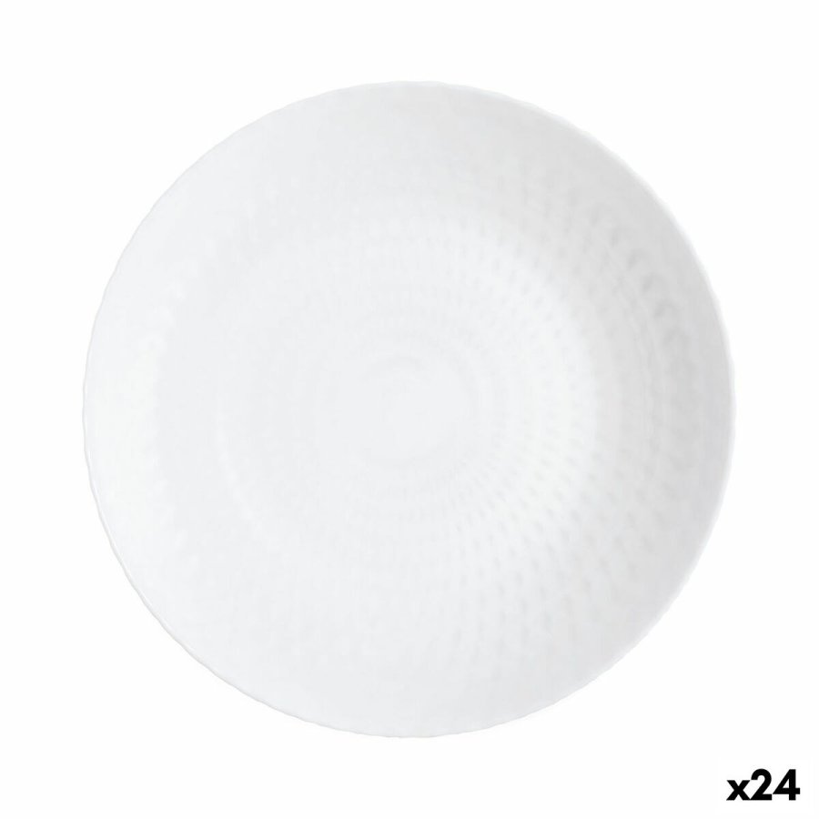 Dyb tallerken Luminarc Pampille Hvid Glas (20 cm) (24 enheder) #1