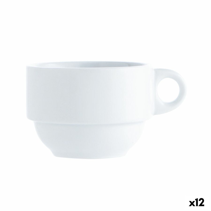 Te- og kaffekop Quid Basic Hvid 250 ml (12 enheder) #1