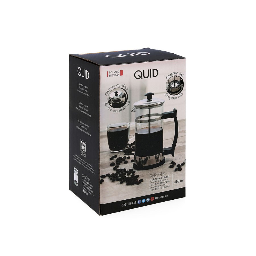 Kaffekande med stempel Quid Serenia Gennemsigtig Glas Rustfrit stl 350 ml (6 enheder) #16