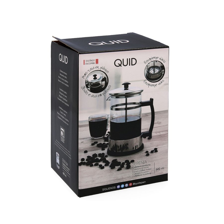 Kaffekande med stempel Quid Serenia Gennemsigtig Glas Rustfrit stl 600 ml (6 enheder) #16