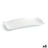 Flad Plade Quid Gastro Fun Hvid Keramik 29,5 x 11 x 3 cm (6 enheder) #1