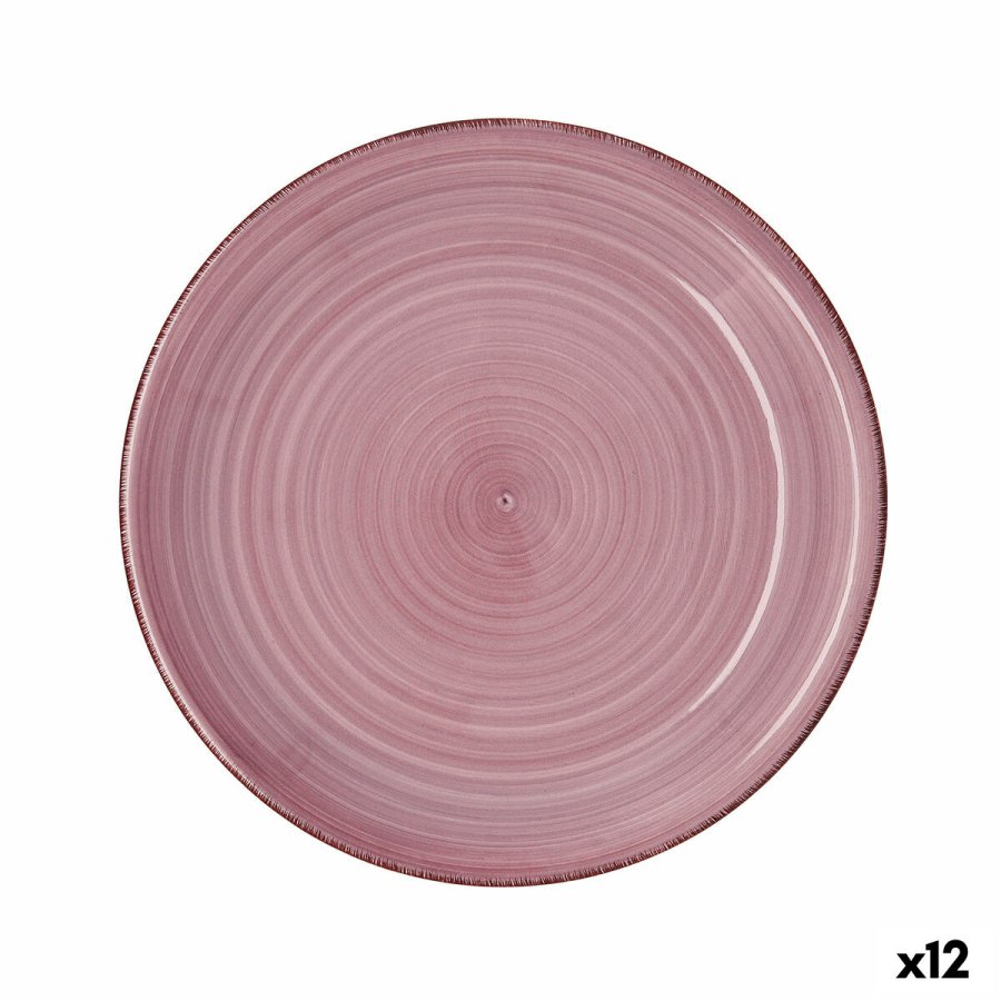 Flad Plade Quid Vita Peoni Pink Keramik  27 cm (12 enheder) #1