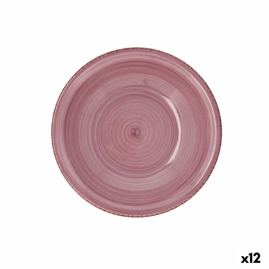 Dyb tallerken Quid Vita Peoni Keramik Pink  21,5 cm (12 enheder) #1