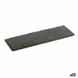Keramisk fad med skifereffekt Quid Gastro Fun Sort (30 x 10 cm) (12 enheder) #1