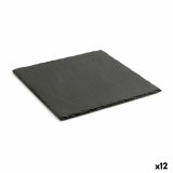 Keramisk fad med skifereffekt Quid Gastro Fun Sort (25 x 25 cm) (12 enheder) #1