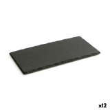Keramisk fad med skifereffekt Quid Gastro Fun Sort (32 x 17 cm) (12 enheder) #1