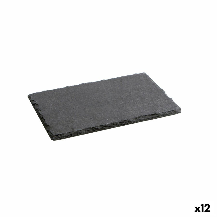 Keramisk fad med skifereffekt Quid Gastro Fresh Sort (40 x 30 cm) (12 enheder) #1