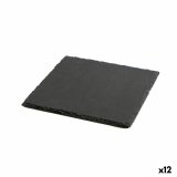Keramisk fad med skifereffekt Quid Gastro Fresh Sort (20 x 20 cm) (12 enheder) #1