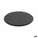 Keramisk fad med skifereffekt Quid Select Cirkulr Sort (12 enheder) #1