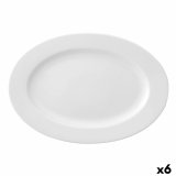 Flad Plade Ariane Prime Oval Hvid Keramik 32 x 25 cm (6 enheder) #1