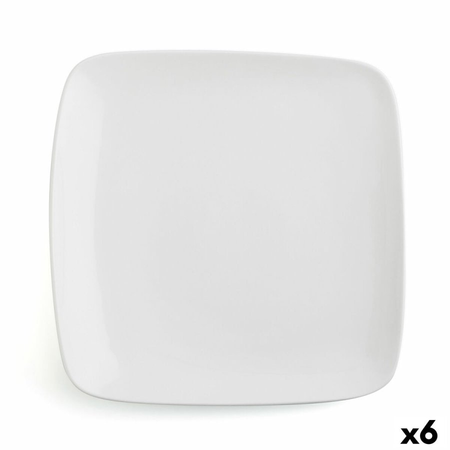 Flad Plade Ariane Vital Square Firkantet Hvid Keramik 30 x 22 cm (6 enheder) #1