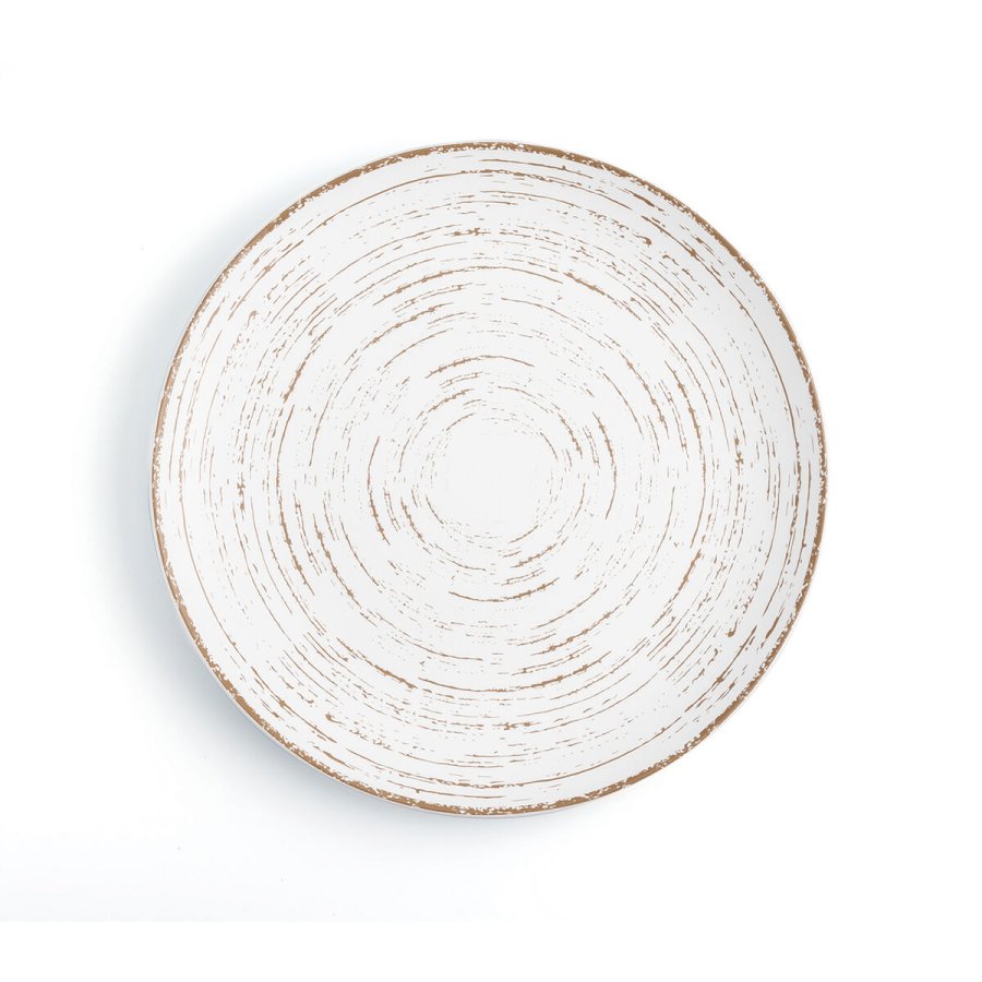 Flad Plade Ariane Tornado White To-farvet Keramik  31 cm (6 enheder) #7