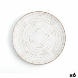 Flad Plade Ariane Tornado White To-farvet Keramik  31 cm (6 enheder) #1