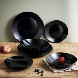 Flad Plade Luminarc Zelie Negro Sort Glas  25 cm (12 enheder) #7