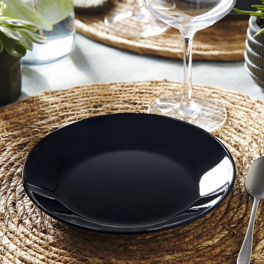 Desserttallerken Luminarc Zelie Negro Sort Glas  18 cm (12 enheder) #10
